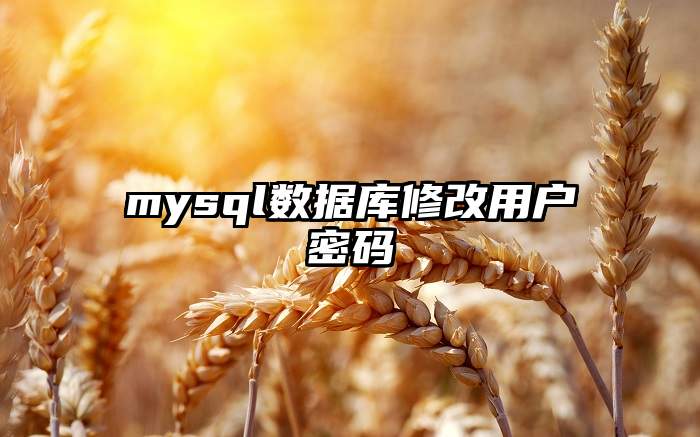 mysql数据库修改用户密码