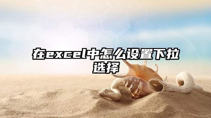 在excel中怎么设置下拉选择