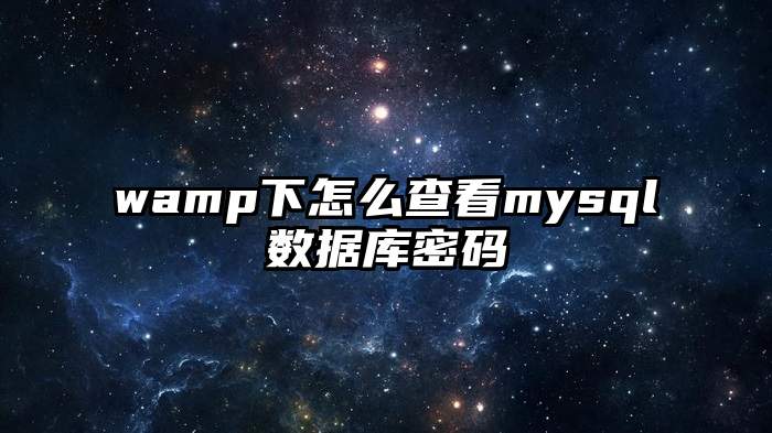 wamp下怎么查看mysql数据库密码