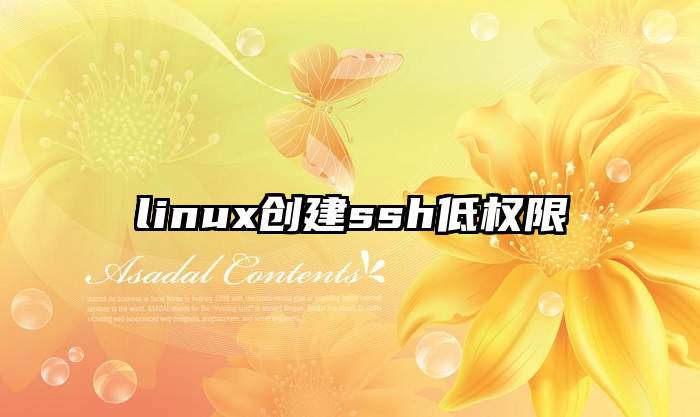 linux创建ssh低权限