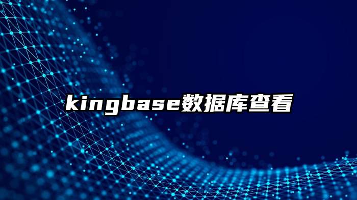 kingbase数据库查看