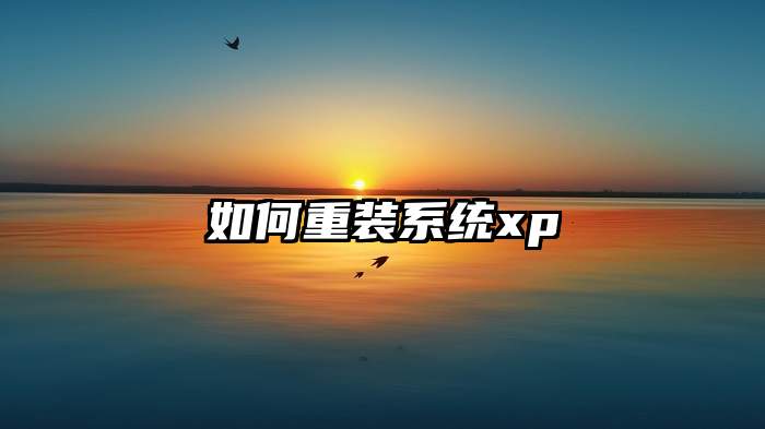 如何重装系统xp