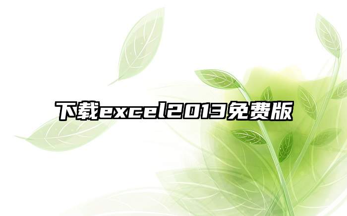 下载excel2013免费版