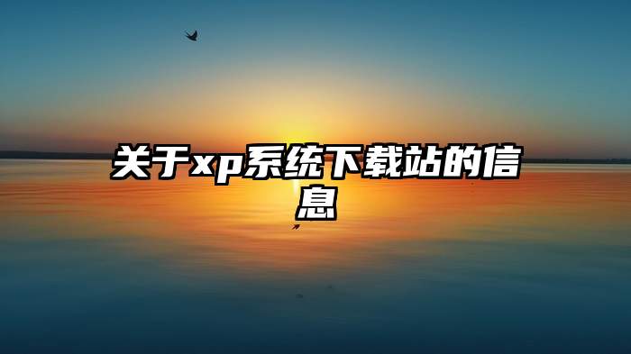 关于xp系统下载站的信息