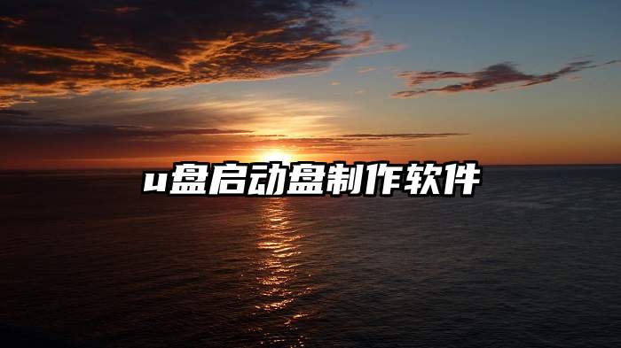 u盘启动盘制作软件