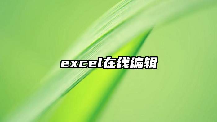 excel在线编辑