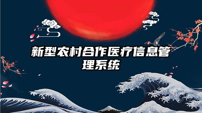 新型农村合作医疗信息管理系统