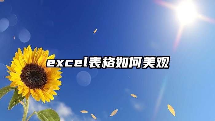 excel表格如何美观