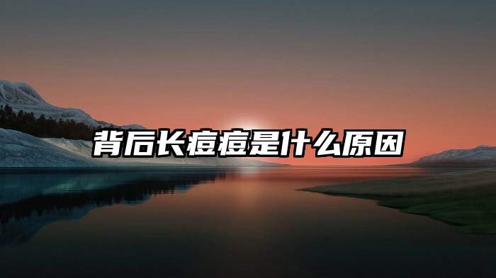 背后长痘痘是什么原因