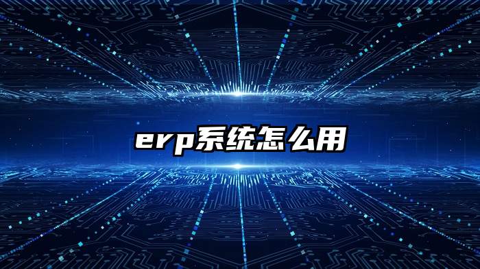 erp系统怎么用