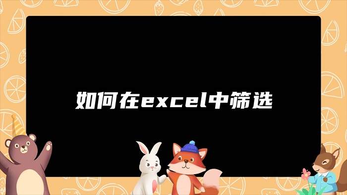 如何在excel中筛选