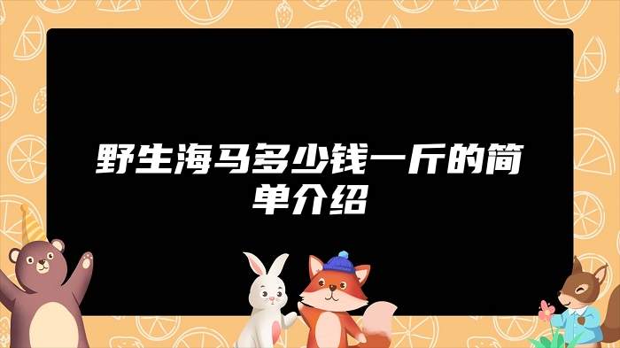 野生海马多少钱一斤的简单介绍