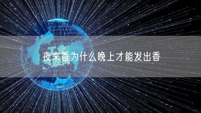 夜来香为什么晚上才能发出香