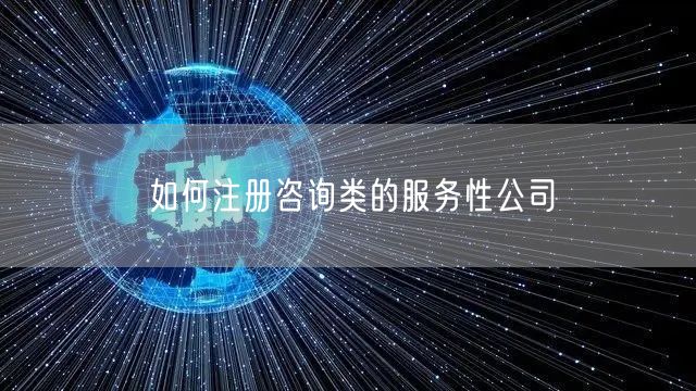 如何注册咨询类的服务性公司