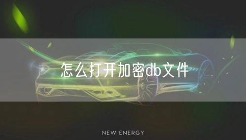 怎么打开加密db文件