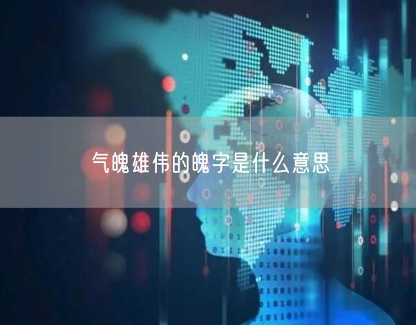 气魄雄伟的魄字是什么意思