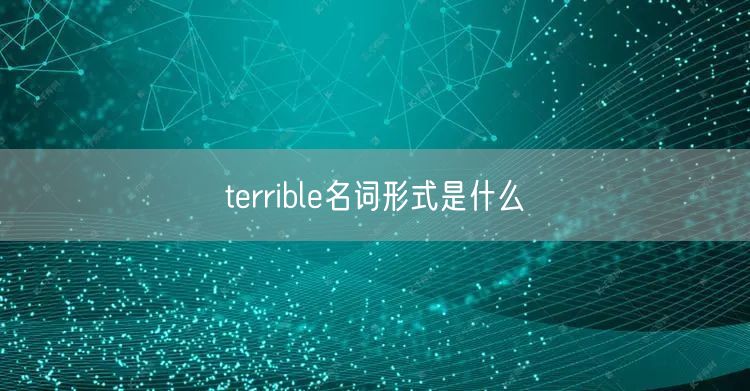 terrible名词形式是什么