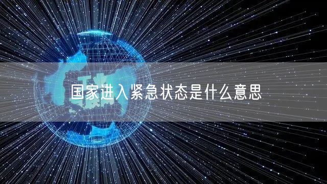 国家进入紧急状态是什么意思