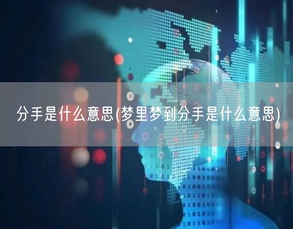 分手是什么意思(梦里梦到分手是什么意思)