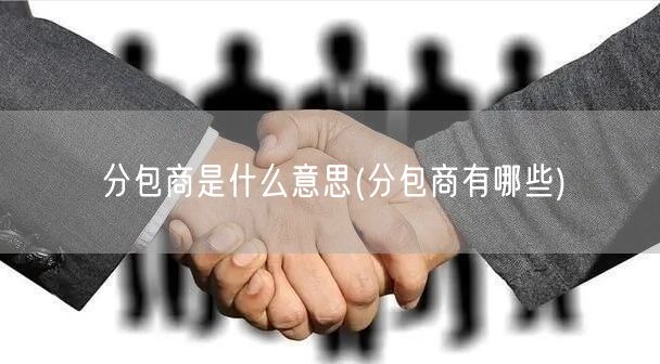 分包商是什么意思(分包商有哪些)