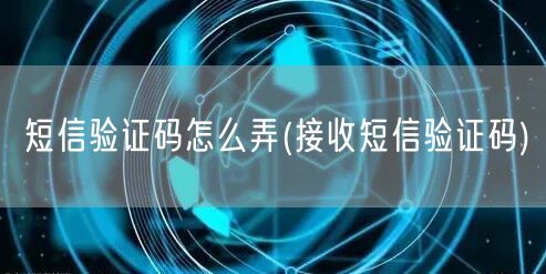 短信验证码怎么弄(接收短信验证码)