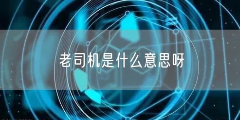 老司机是什么意思呀