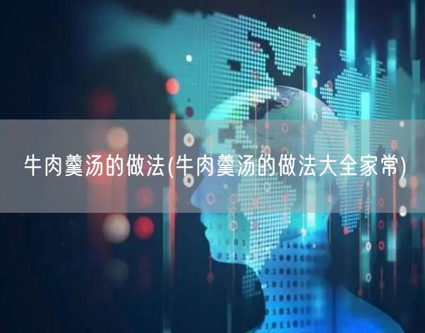 牛肉羹汤的做法(牛肉羹汤的做法大全家常)