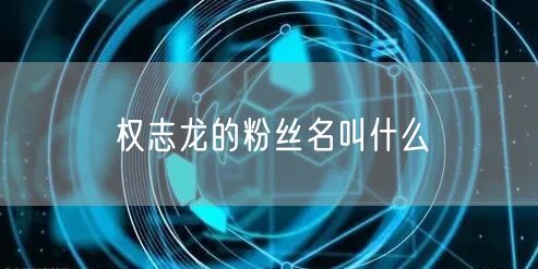 权志龙的粉丝名叫什么