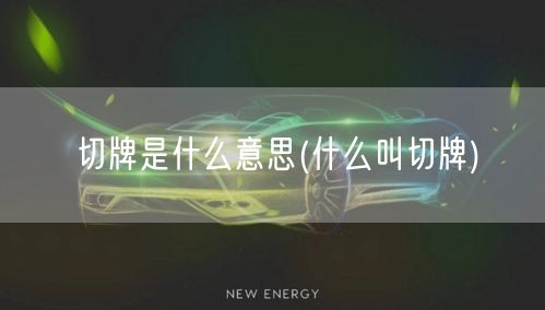 切牌是什么意思(什么叫切牌)