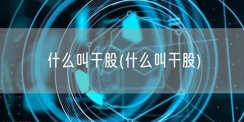 什么叫干股(什么叫干股)