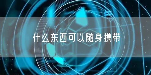 什么东西可以随身携带