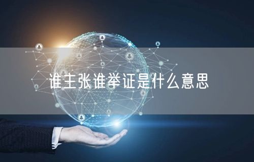 谁主张谁举证是什么意思